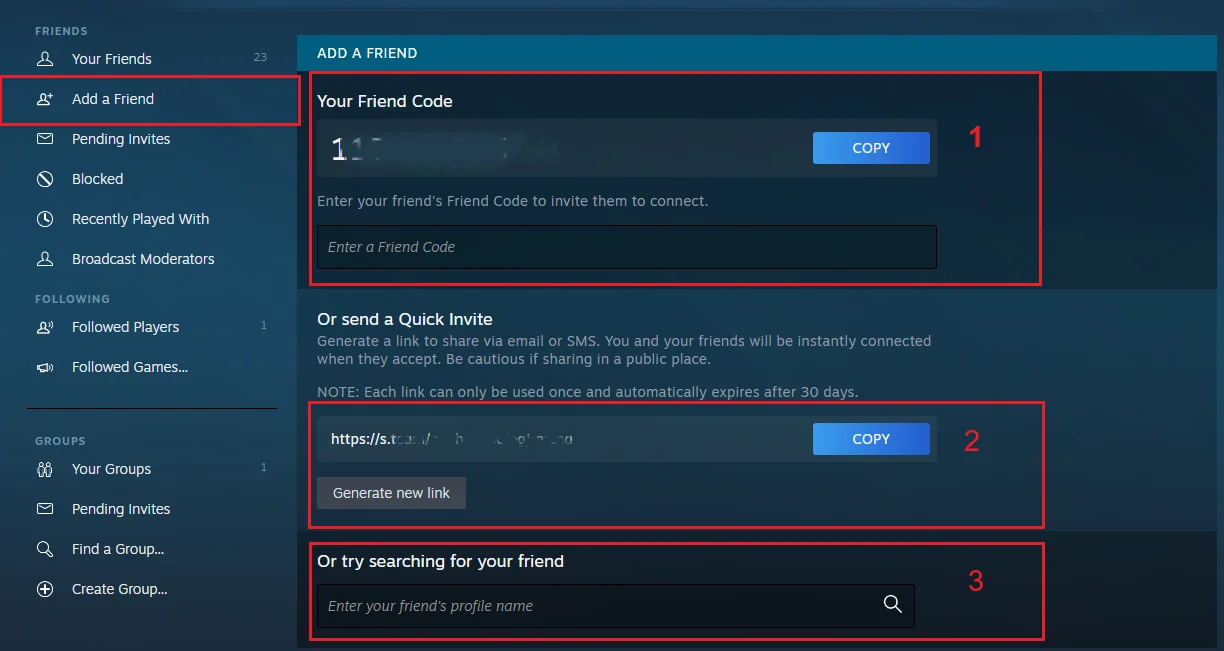 اد کردن در استیم